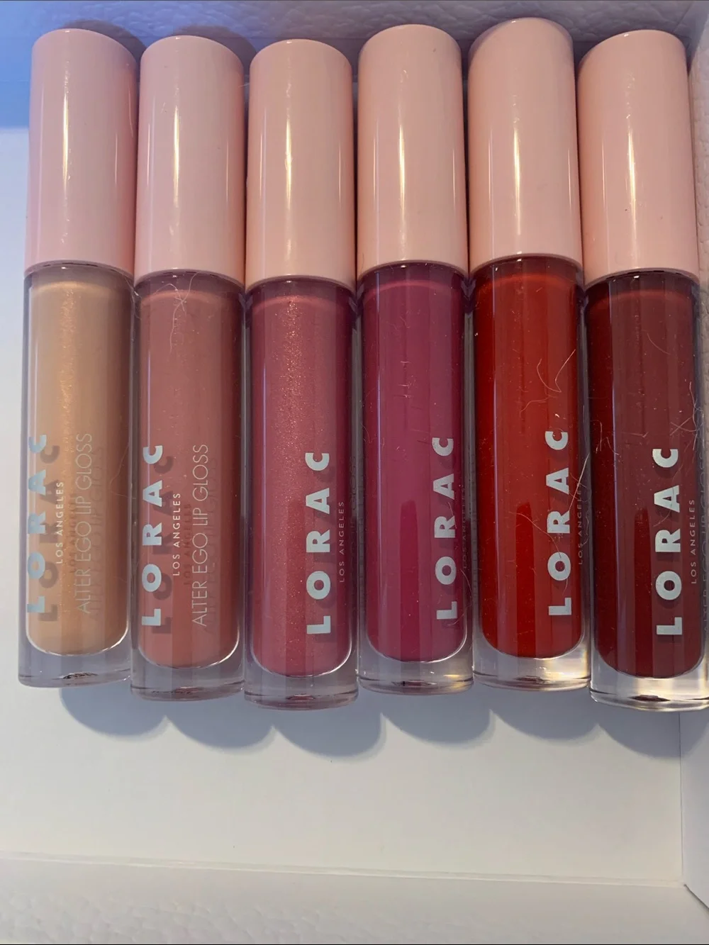 LORAC Lip Gloss Set – Nude, Mauve, Pink, Berry, Red, Deep Burgundy
